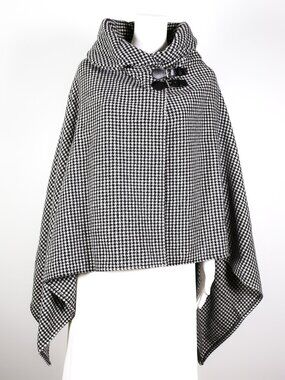 NWT Ralph Lauren Women Herringbone Cape | Houndstooth | Made in Italy | VINTAGE